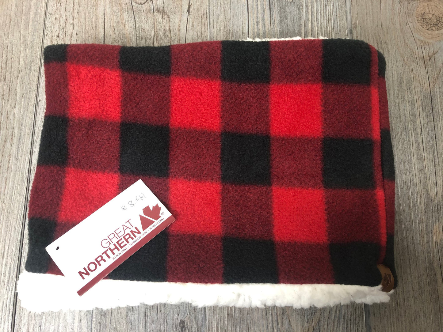 Red/Blk  Buffalo Plaid Neckwarmer, One Size