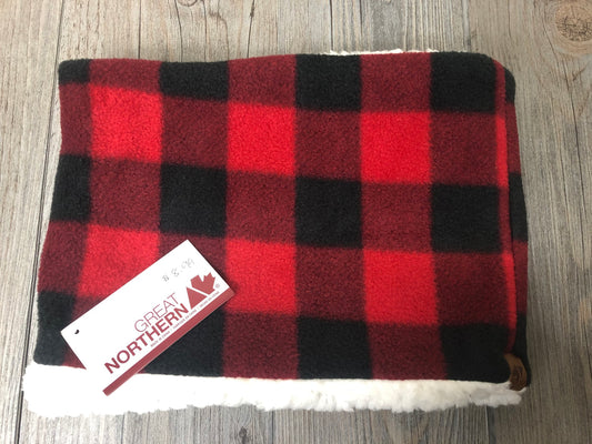Red/Blk  Buffalo Plaid Neckwarmer, One Size