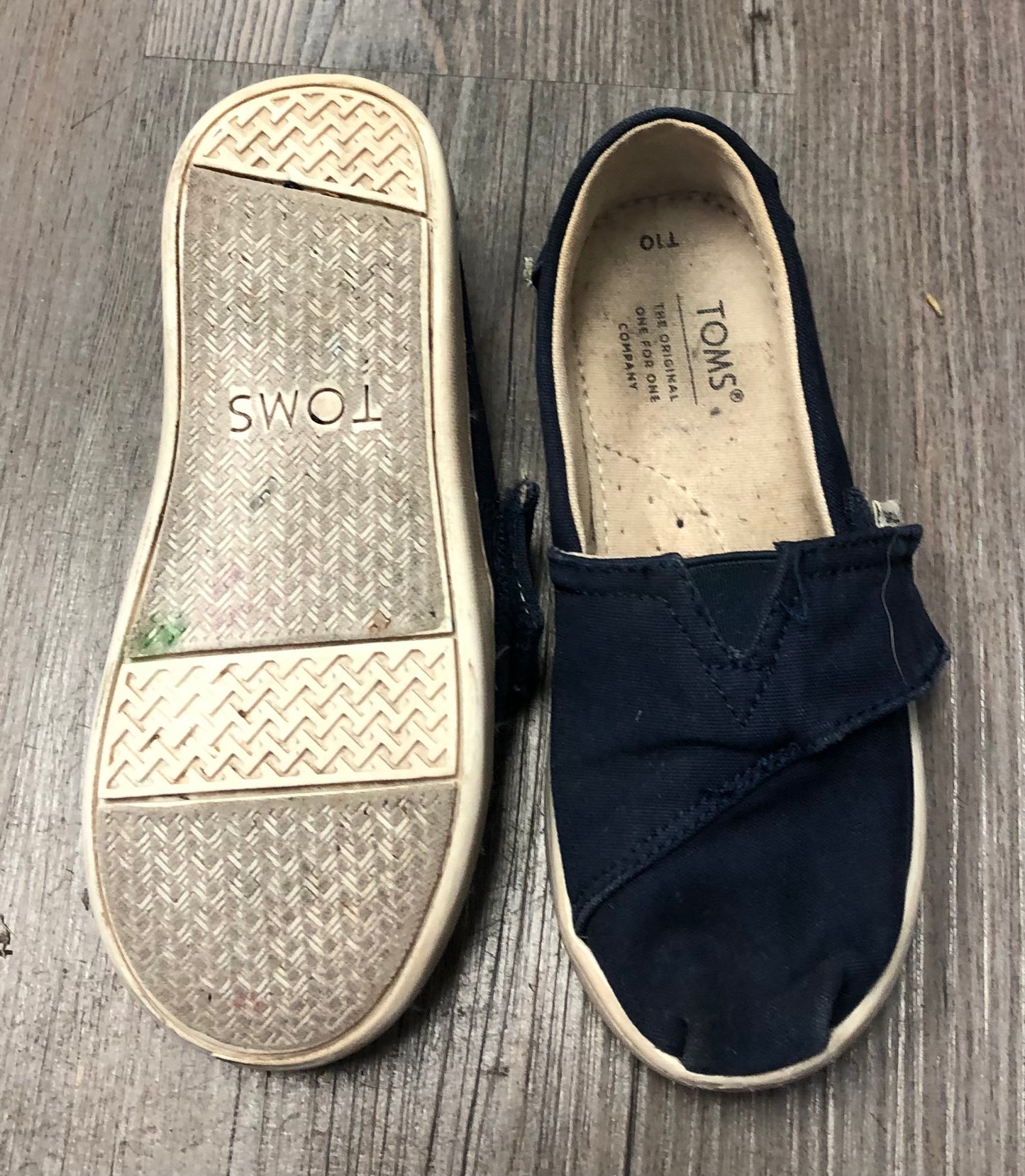 Navy  Toms Slip On Shoes, 10T