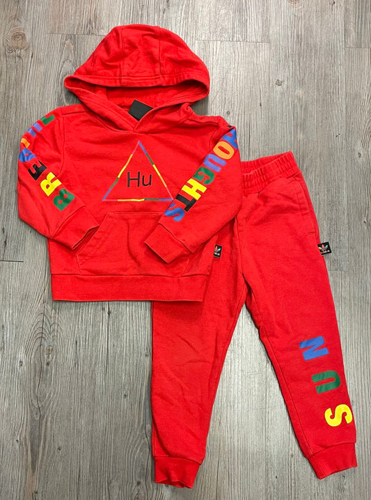 Red  Adidas Sweat Set, 4Y