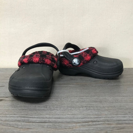 Black  Crocs With Liner, 6-7T