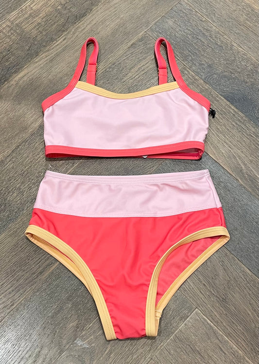 HotCoral  F4A Retro Ringer Bikini S, 6Y