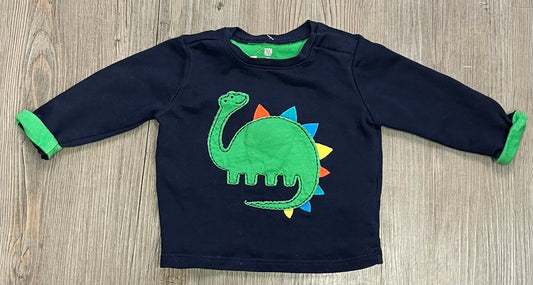 Navy  Gap LS Tee, 6-12M