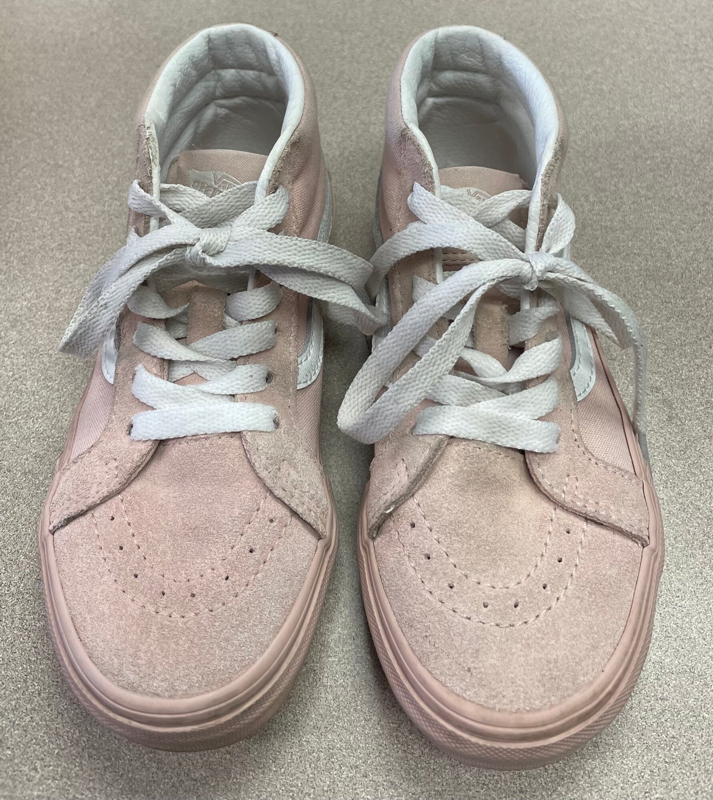 Pink  Vans Hightop Suede  Shoes, 1Y