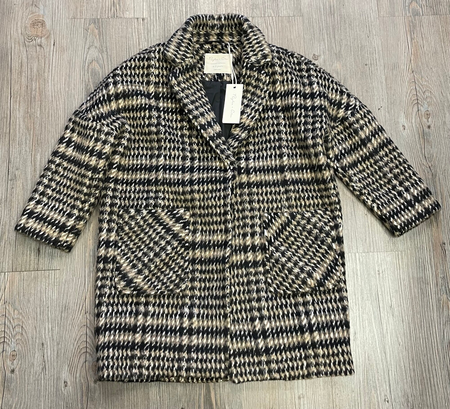 Brown/bl  Rylee+cru Longline Coat, 4-5Y