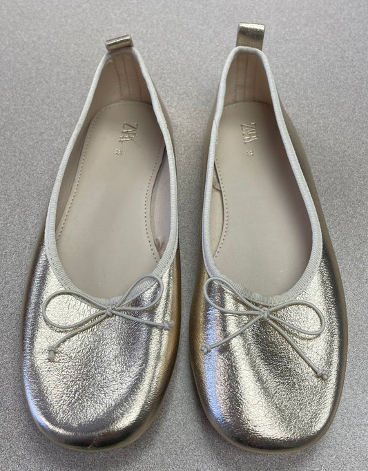 Gold  Zara Flat Dress Shoes, 4Y