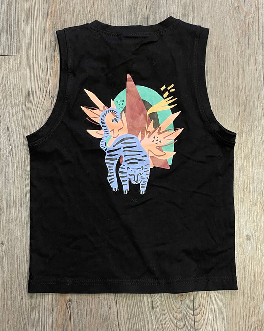 Black  Headster Kids Tank Top, 3Y