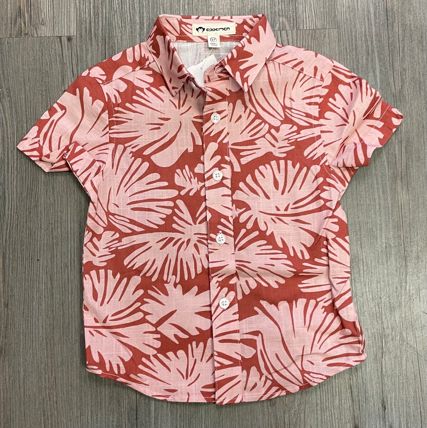 Rust  Appaman Floral Linen Shir, 3Y