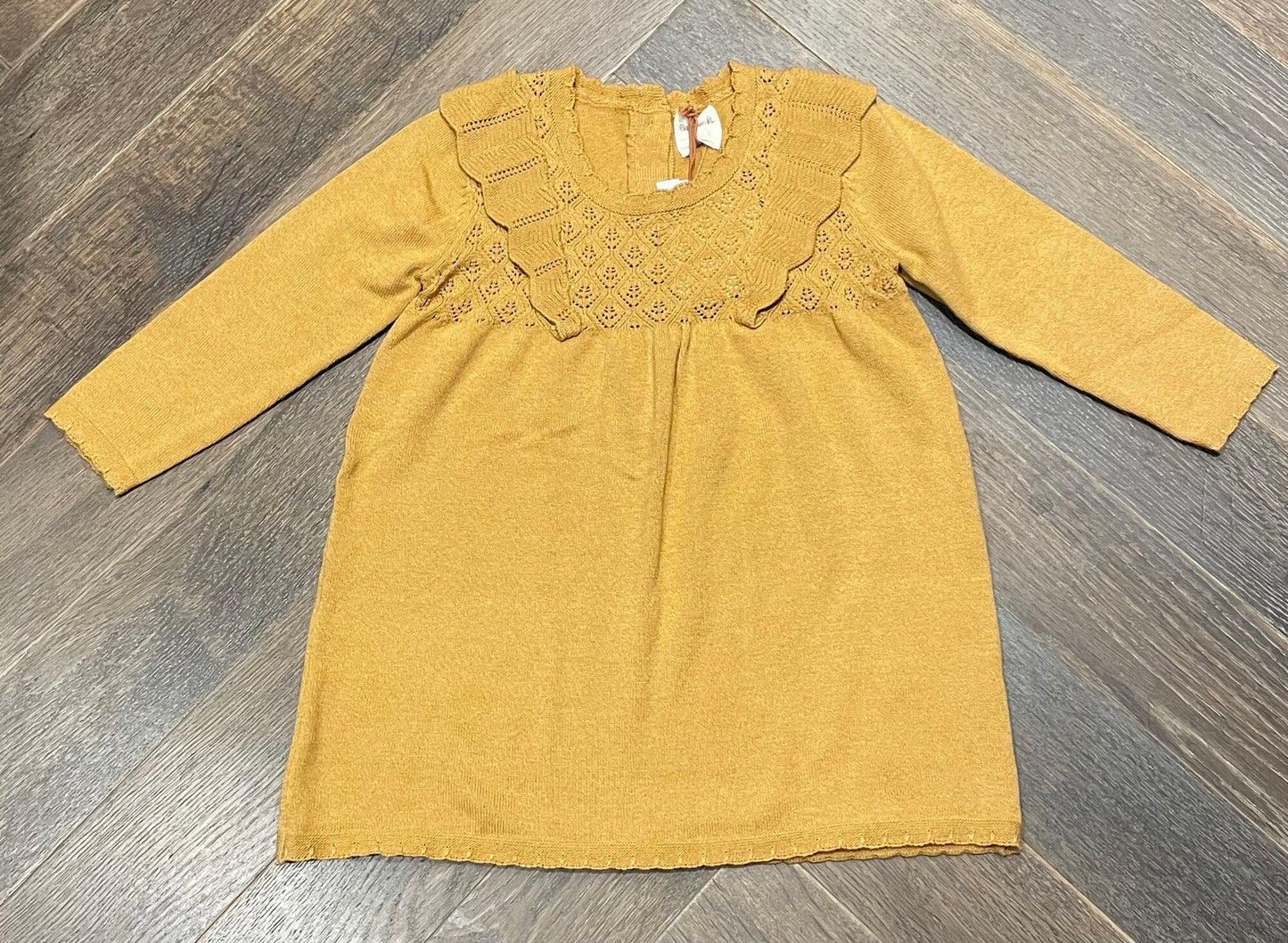 Mustard  Ettie * H Knit Dress, 12-18M