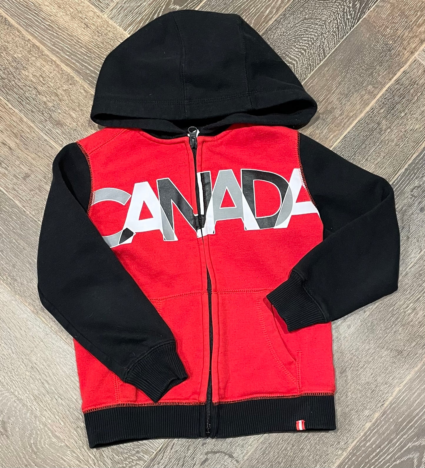 Red/blk  Joe Fresh Zip Hoodie, 6Y