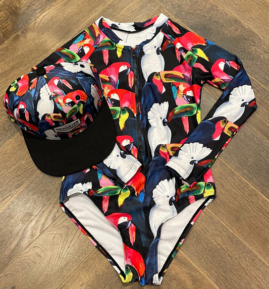 Parrot  Headster Cap/Swimsuit, 8-9Y