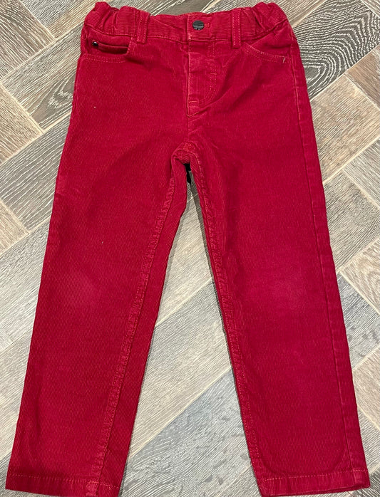 Red  Jacadi Corduroy Pants, 4Y