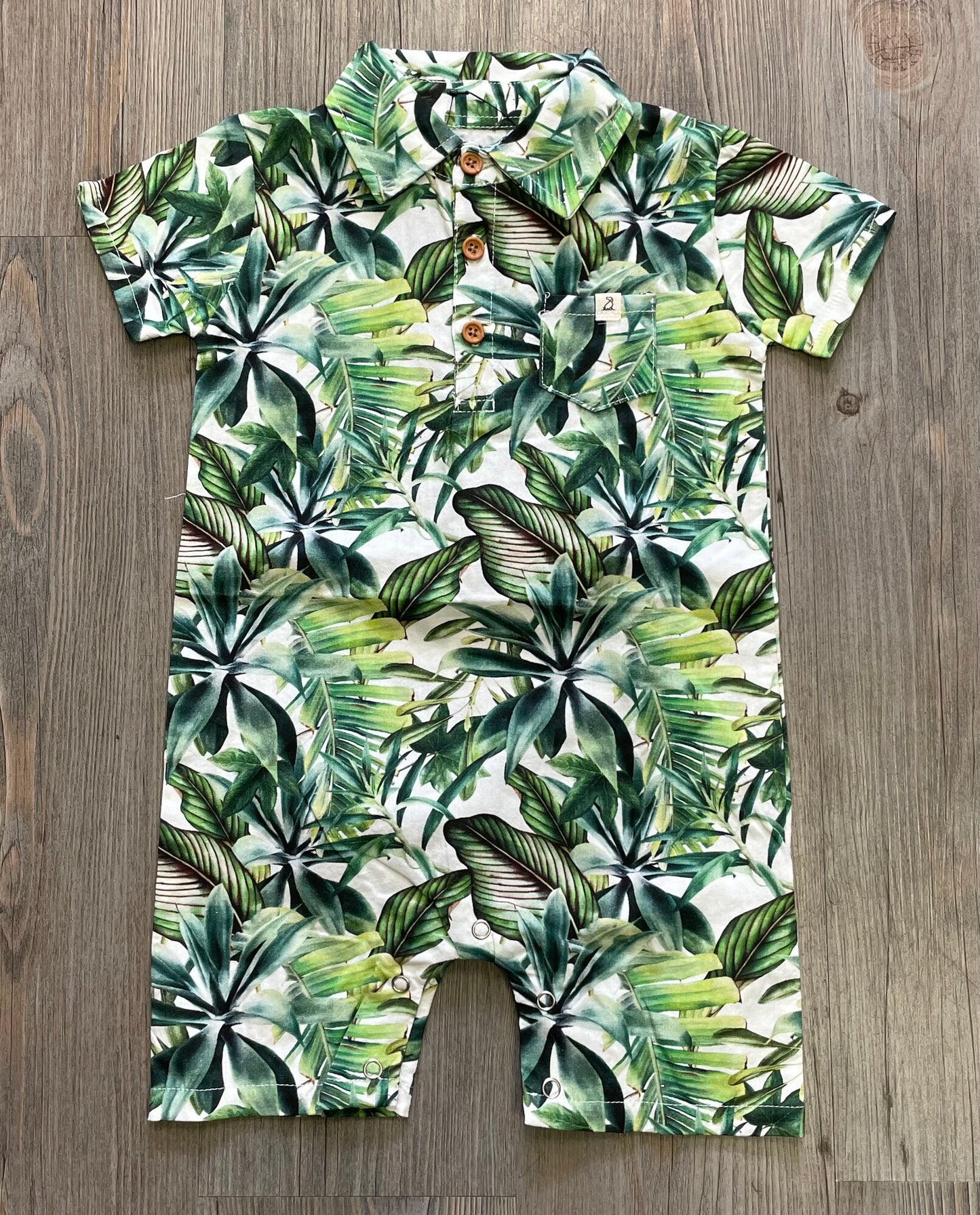 Green  Me & Henry Folage Romper, 12-18M