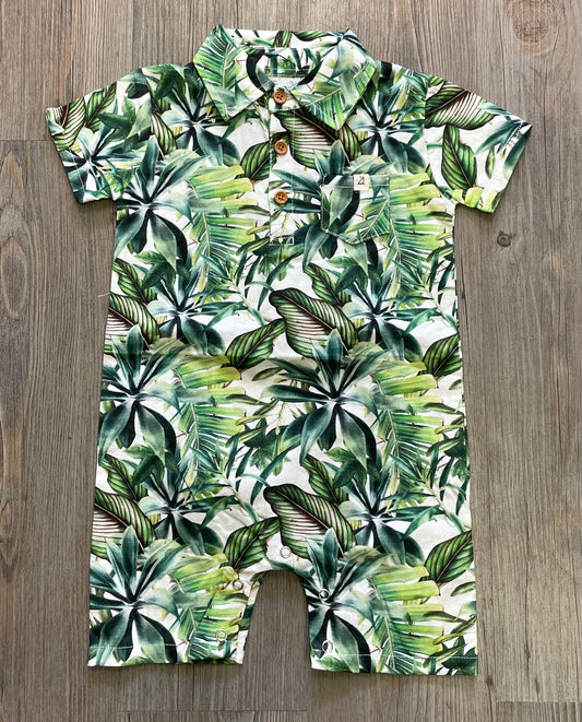 Green  Me & Henry Folage Romper, 12-18M