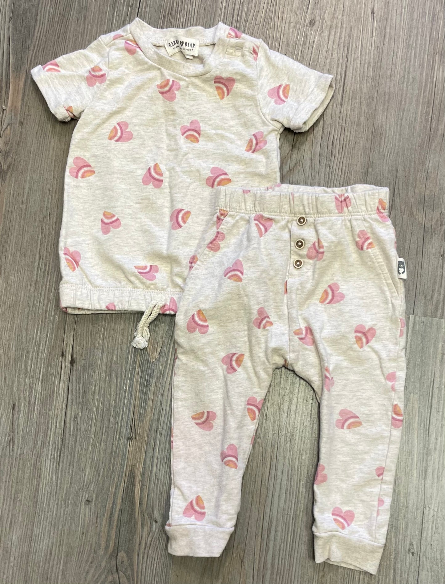 Multi  Rabbit Bear Sweat Set, 12M