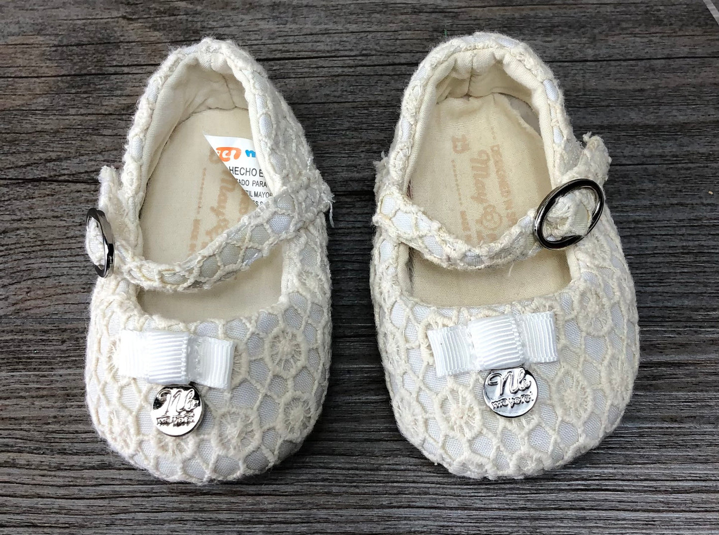 White  Mayoral Flat Infant  Shoe, Newborn
