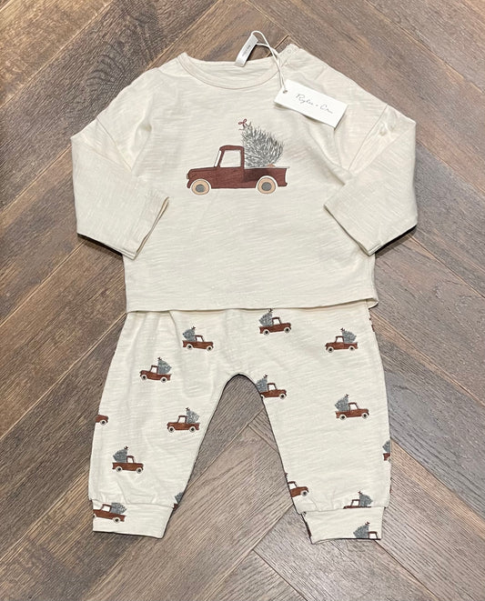 Natural  Rylee+ Cru Clothing Set, 6-12M