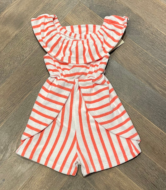 Coral  Vignette Terry Romper, 4Y