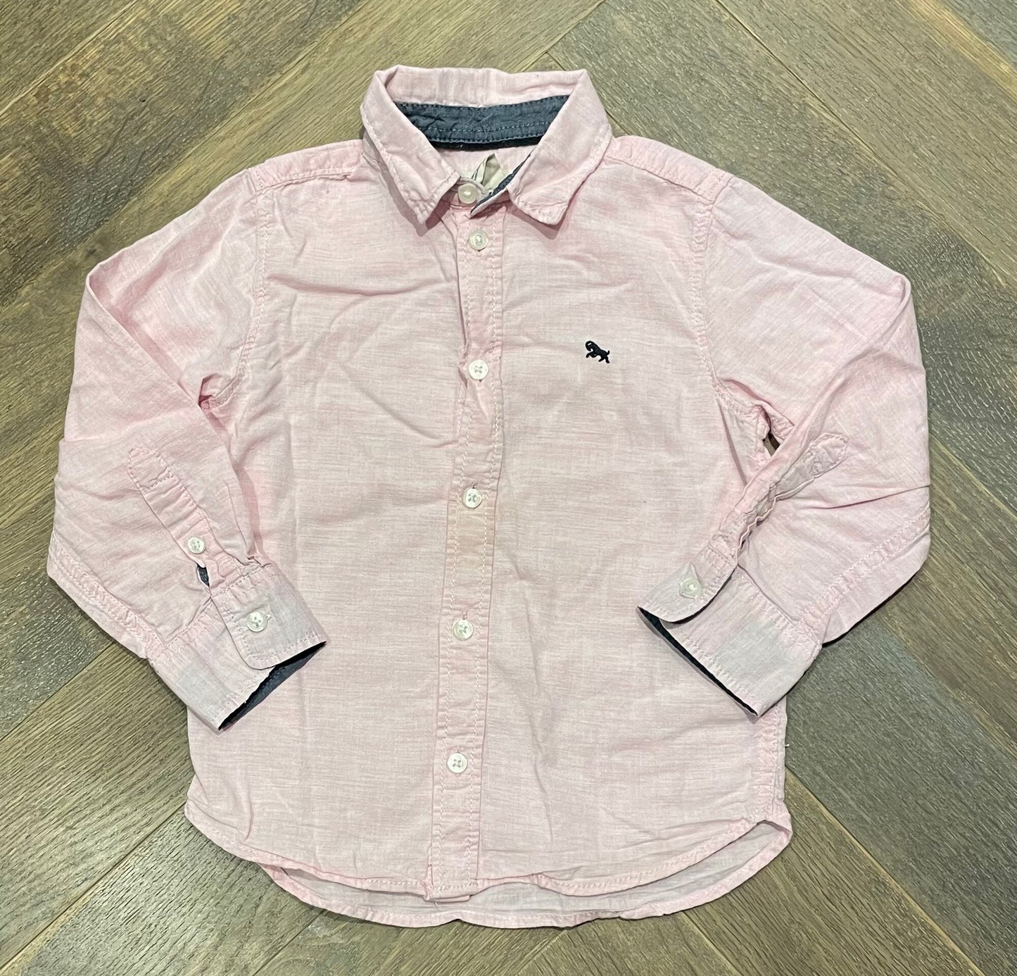 Pink  H&M Dress Shirt LS, 3-4Y
