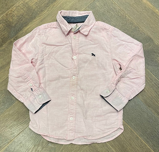 Pink  H&M Dress Shirt LS, 3-4Y