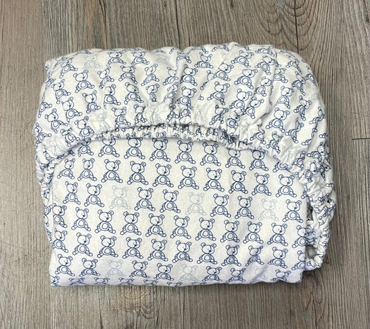Blue  Flannel Crib Sheet, Used