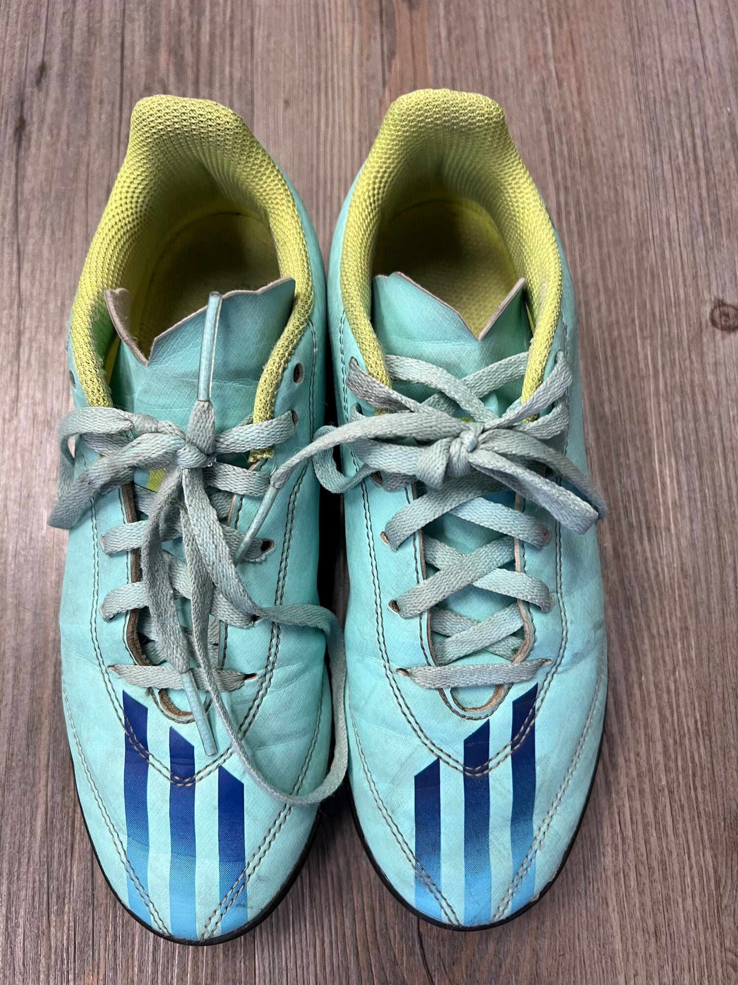 Teal  Adidas Soccer Turf Cleat, 3.5Y