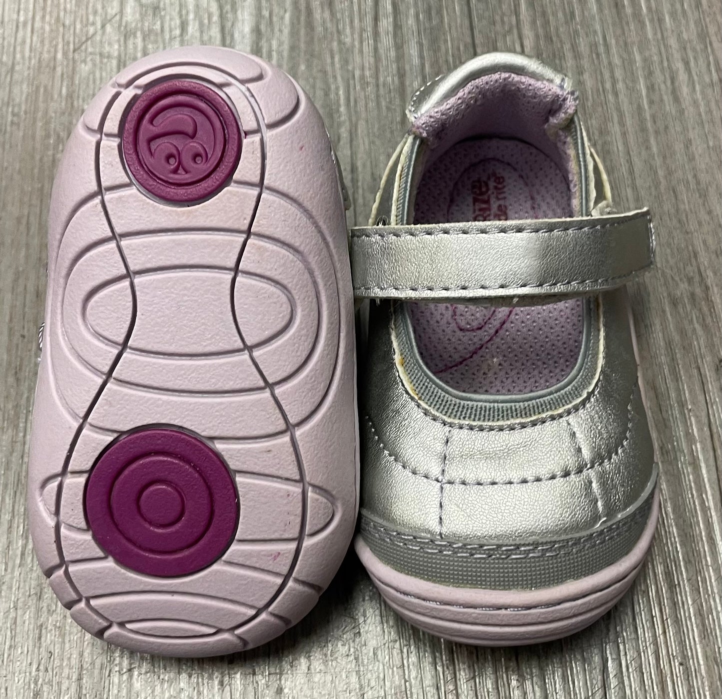 Silver  Striderite Maryjane Shoes, 2T