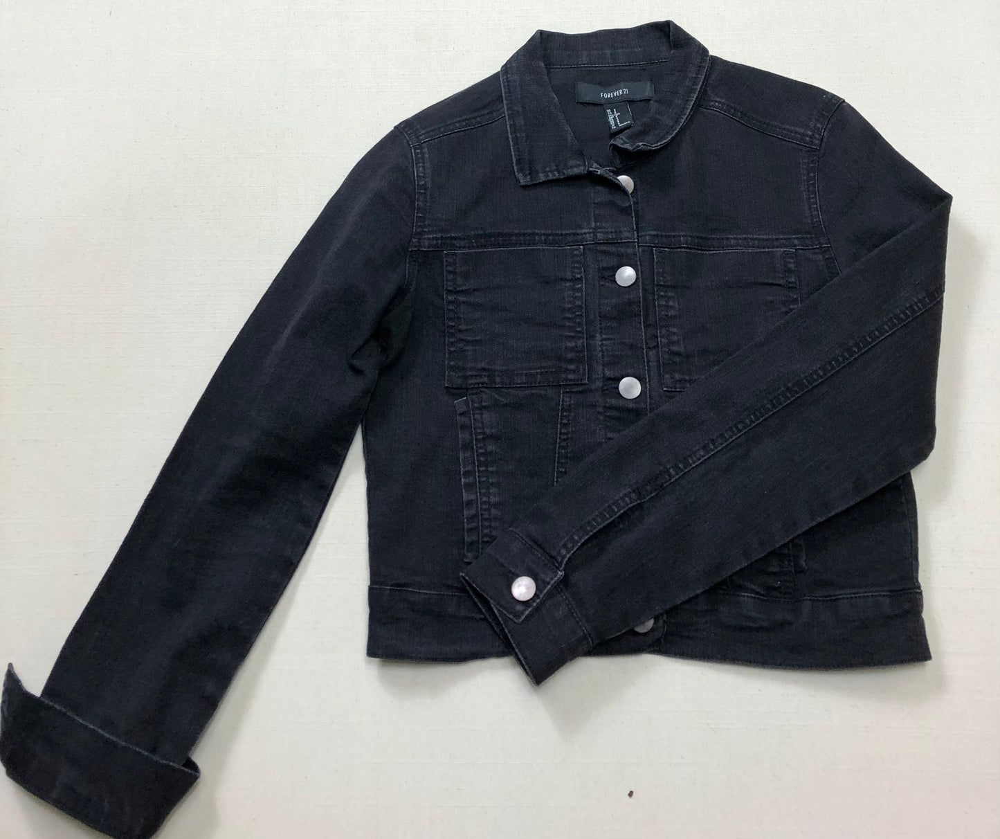 Black  Forever 21 Jean Jacket, 14Y
