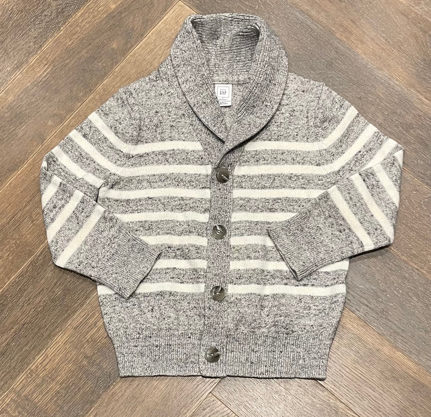 Grey  Gap Knit Cardigan, 3Y