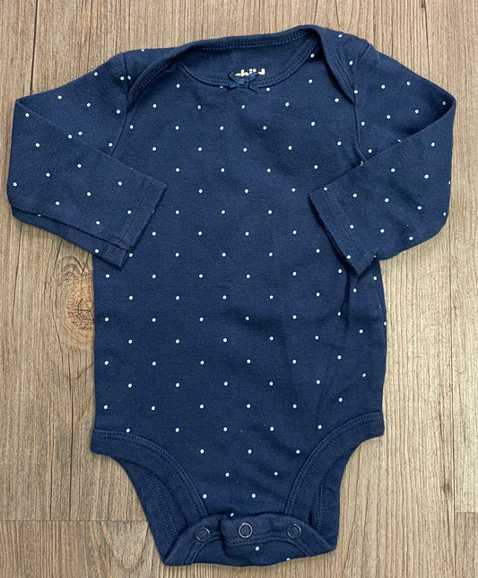 Navy  Carters Onesie, 0-3M