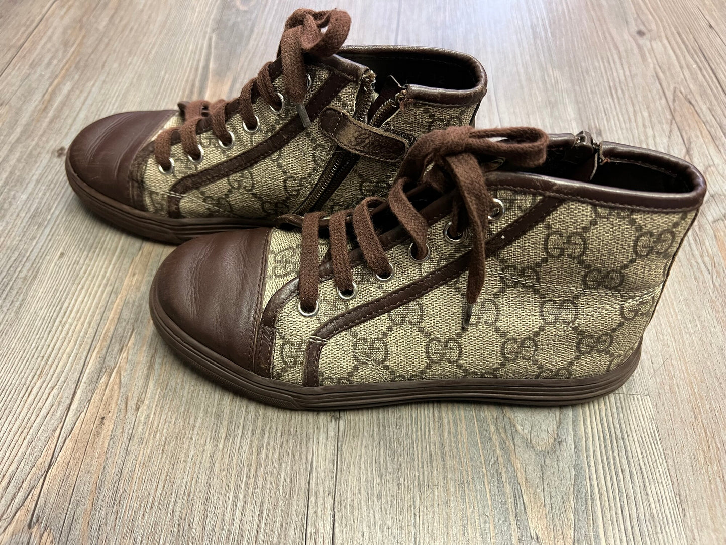 Brown  Gucci Hightops Shoes, 1.5Y