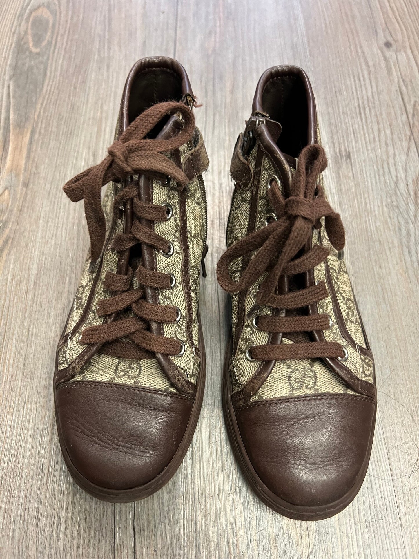 Brown  Gucci Hightops Shoes, 1.5Y