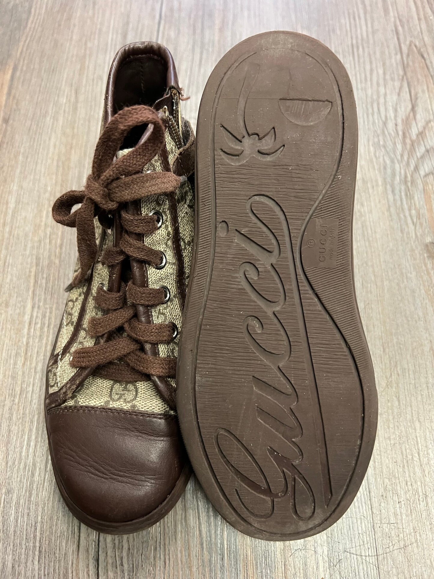 Brown  Gucci Hightops Shoes, 1.5Y