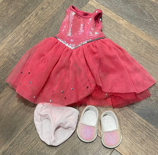 Pink  AG Doll Dress Set, 18 Inch