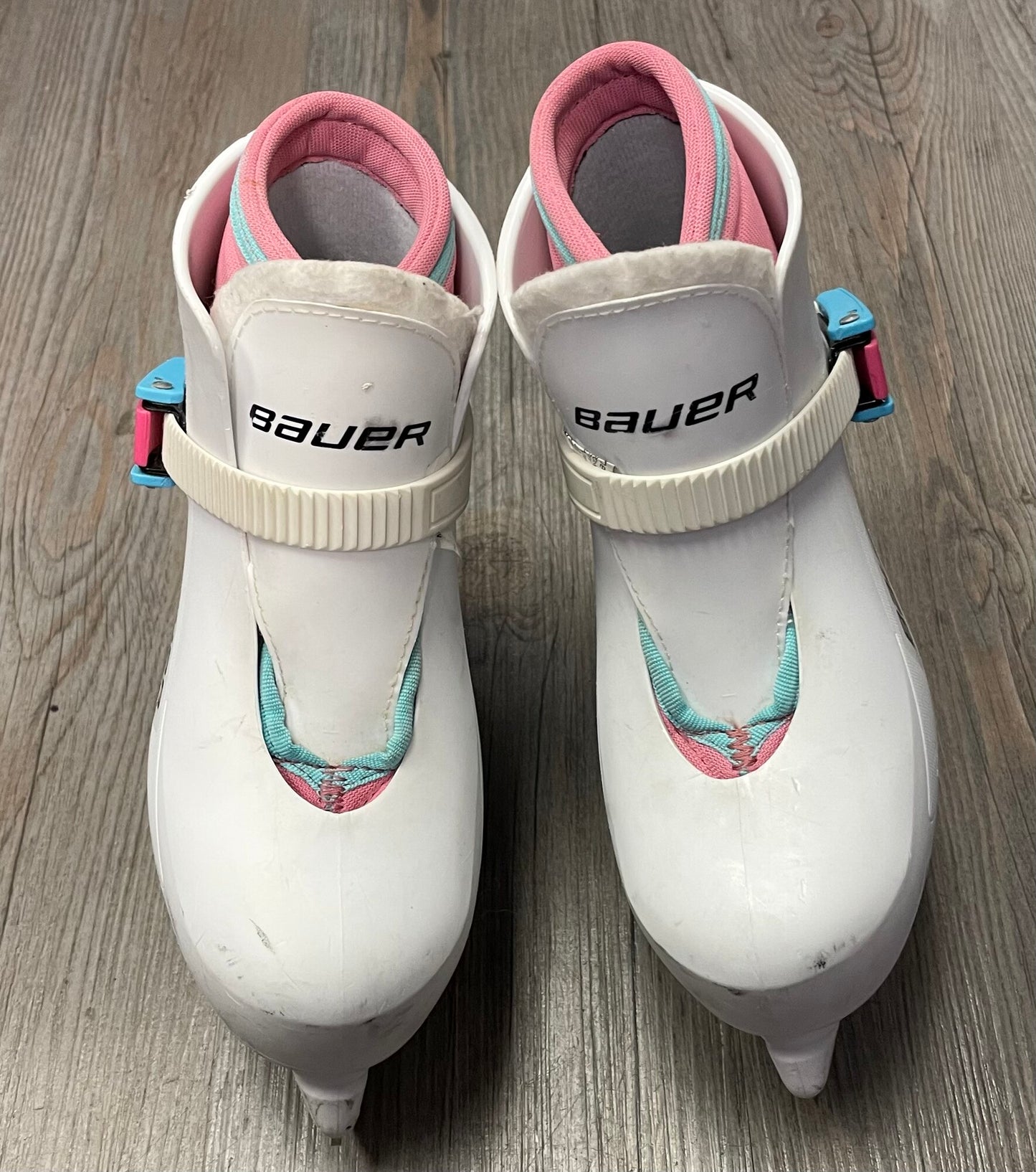 White  Bauer Lil Angel Skates, 12-13Y