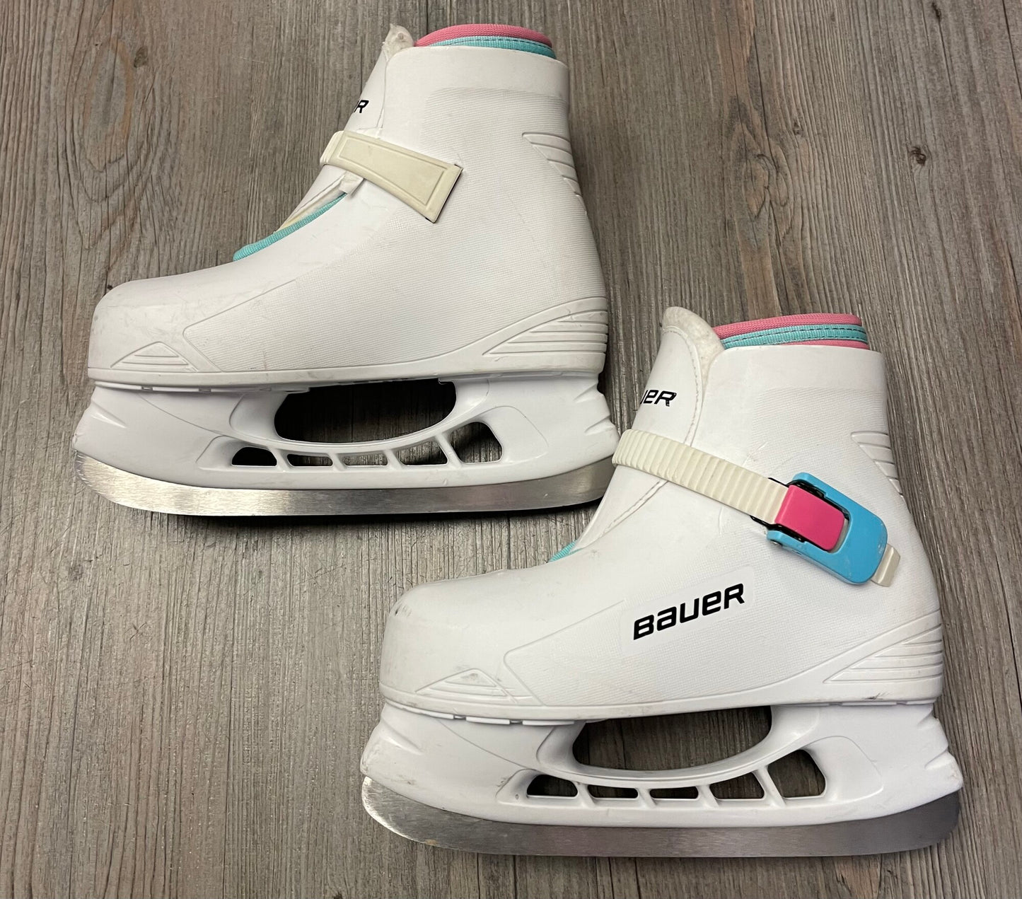White  Bauer Lil Angel Skates, 12-13Y