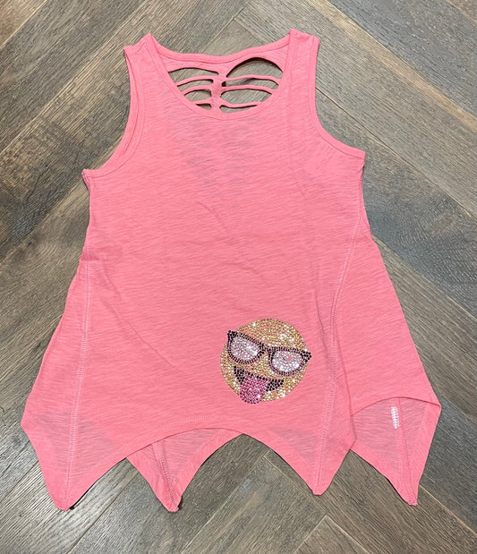 Pink  Emojie  Tank Top, 10Y