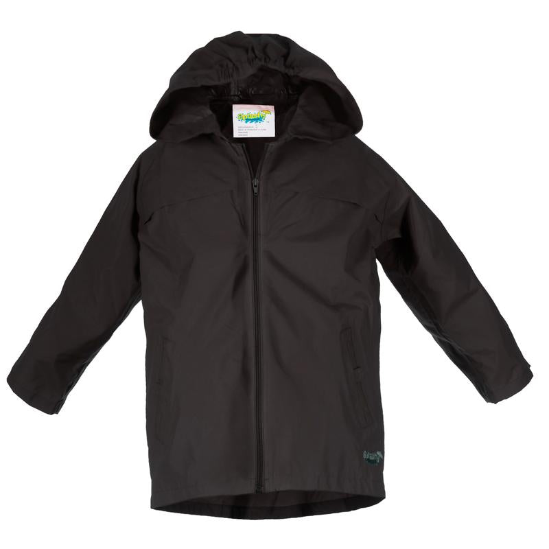 Black  Splashy Rain Jacket, 8Y