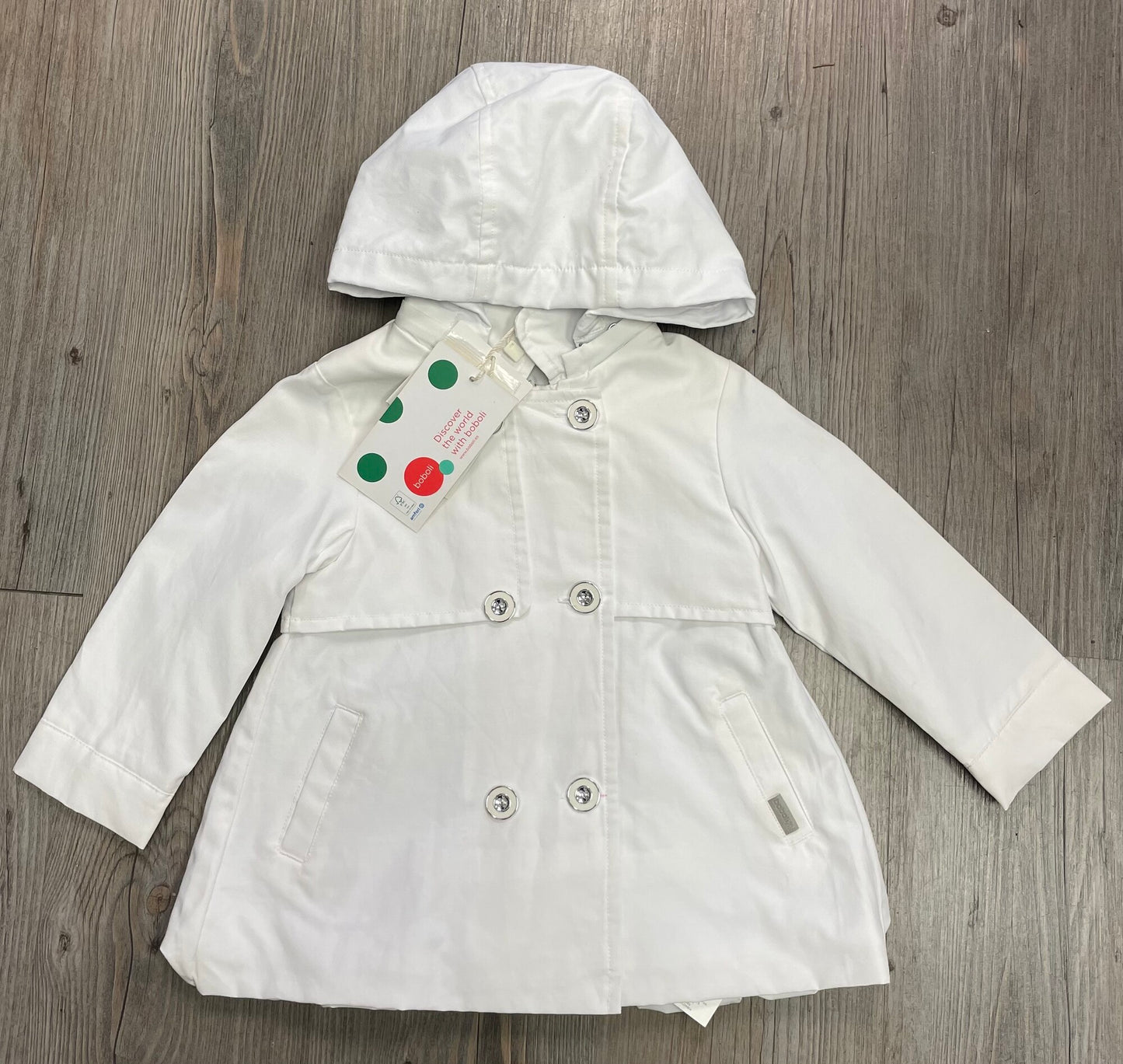 White  Boboli Spring Coat, 12M
