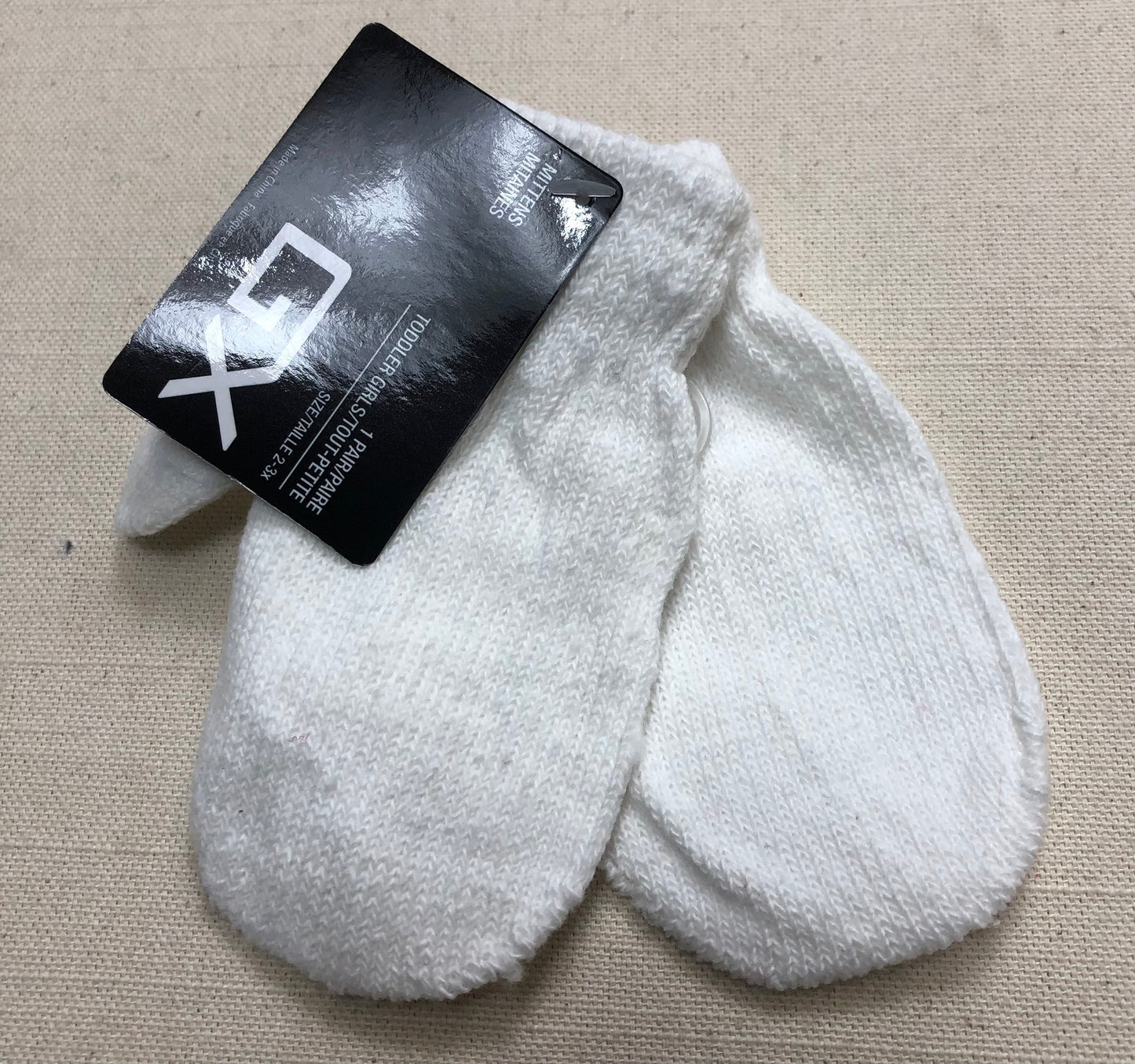 White  GX Toddler Mitten, 2-3Y