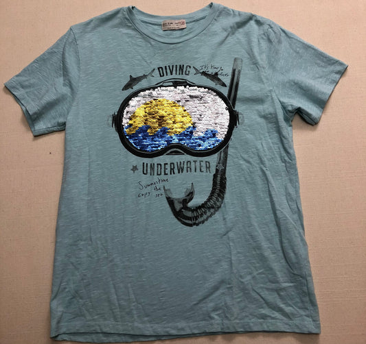 Blue  Zara Scuba T Shirt, 11-12Y