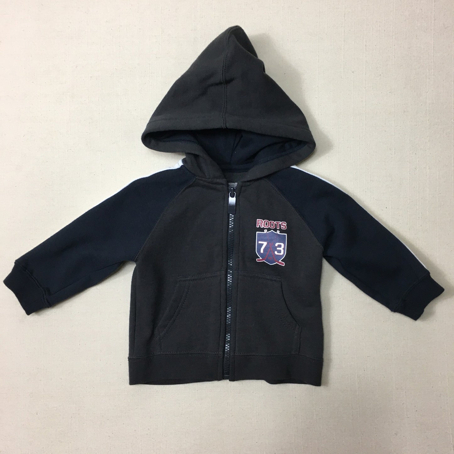 Grey  Roots Hoodie, 6-12M