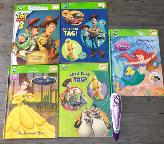 Multi  Leap  Frog Tag Reade Set, 5 Books