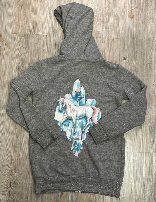Grey  Zip Hoodie, 8Y