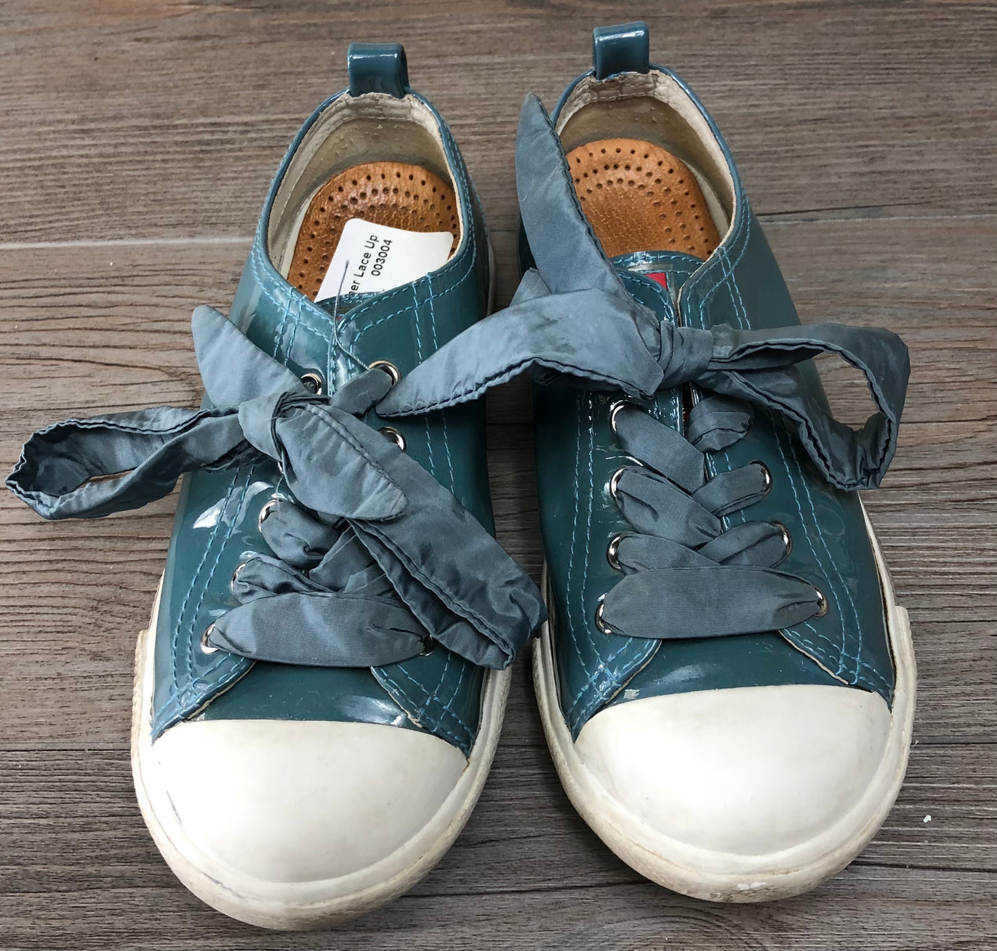 Teal  Prada Leather Lace Up, 12Y