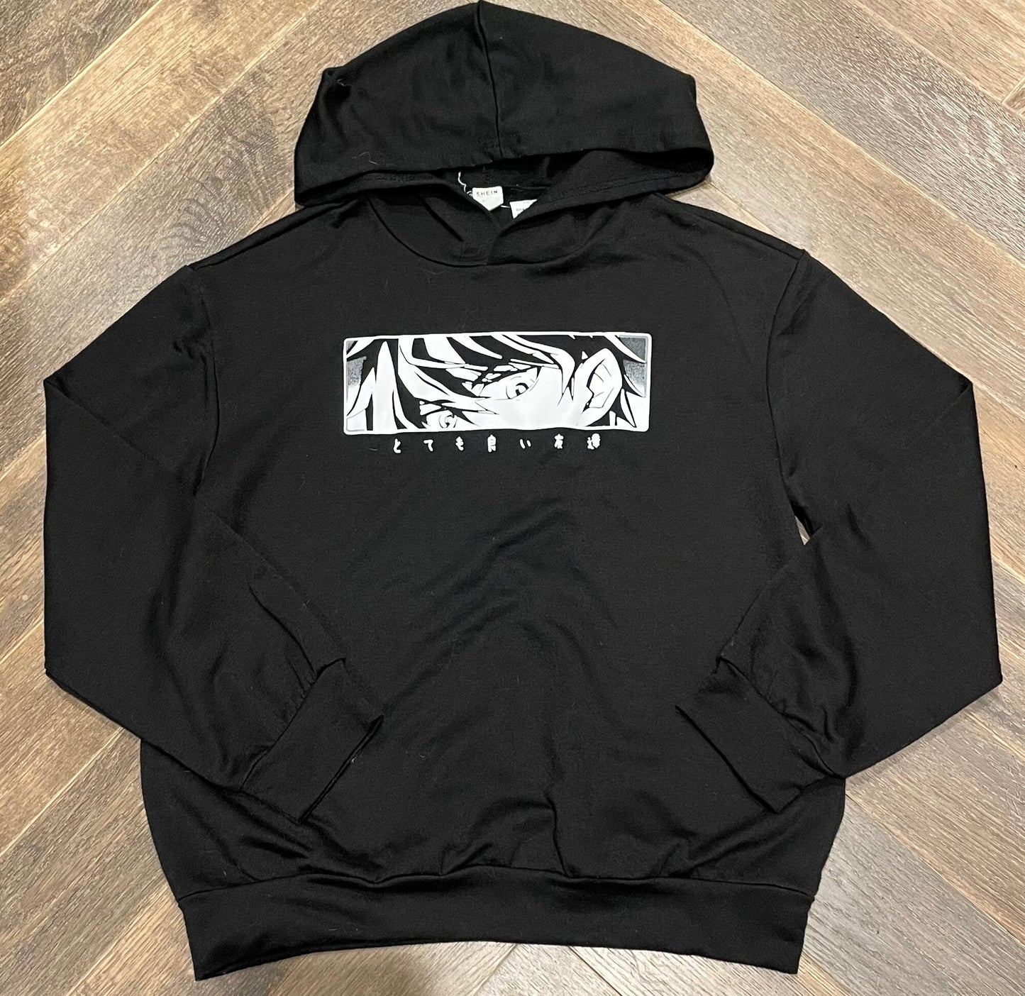 Black  Shein Pullover Hoodie, 10Y
