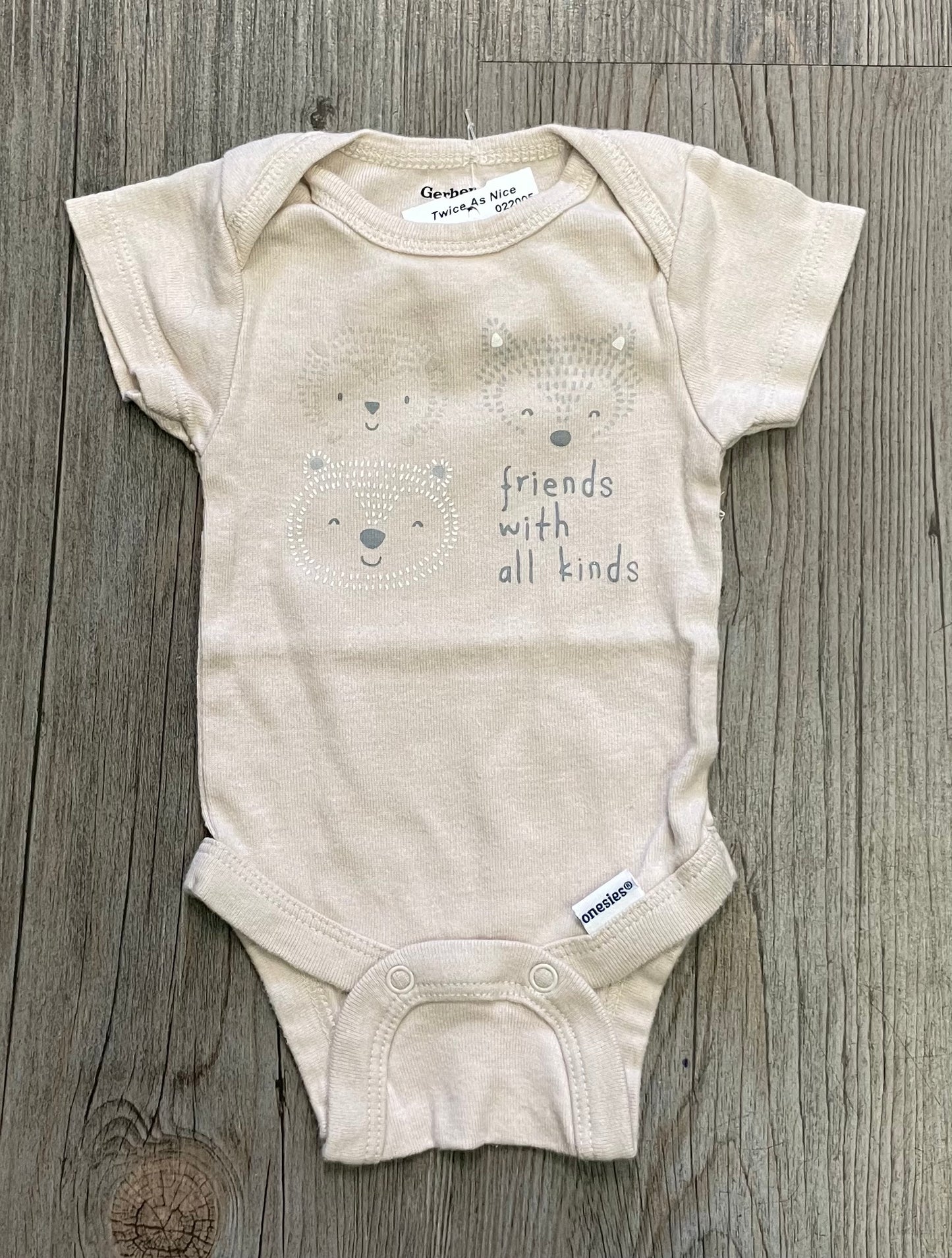 Beige  Gerber Onesie, Newborn