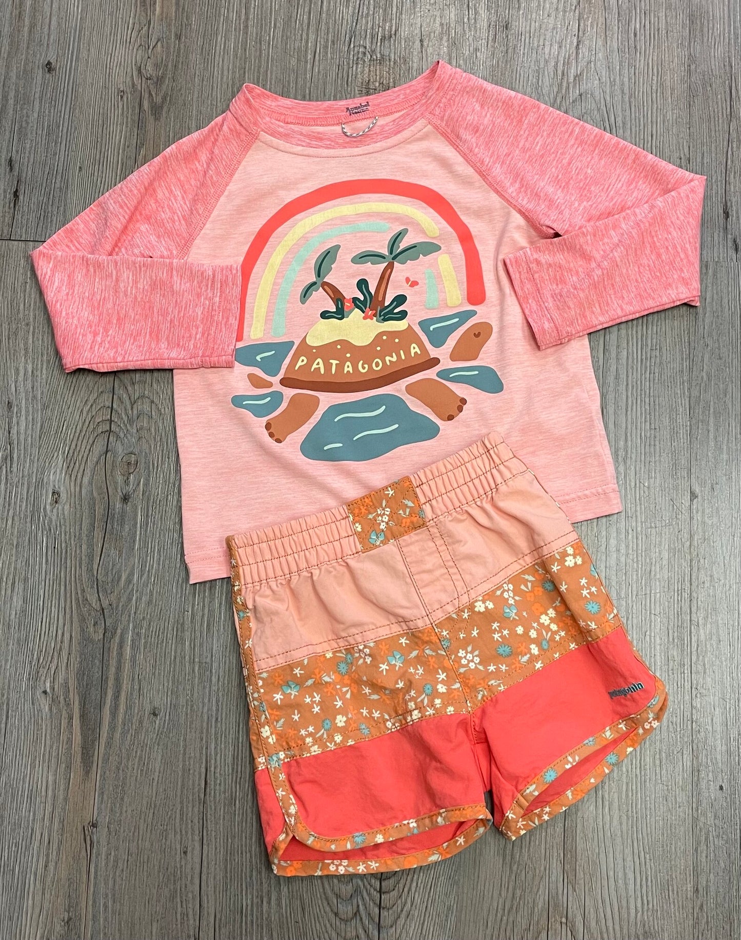 Multi  Patagonia Rash Guards Set, 2Y