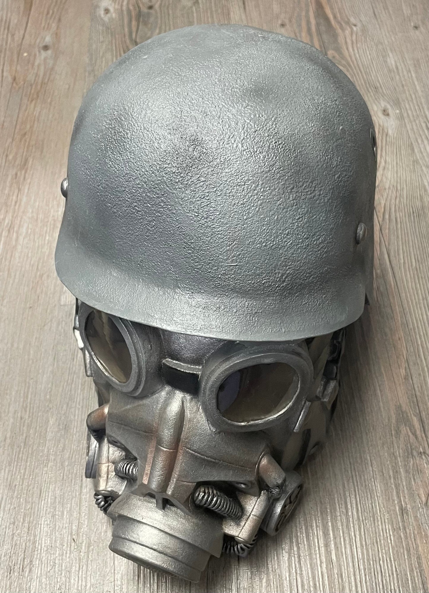 Silver  Gas Mask Helmet, Adult