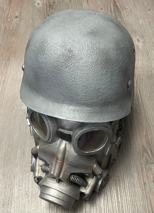 Silver  Gas Mask Helmet, Adult